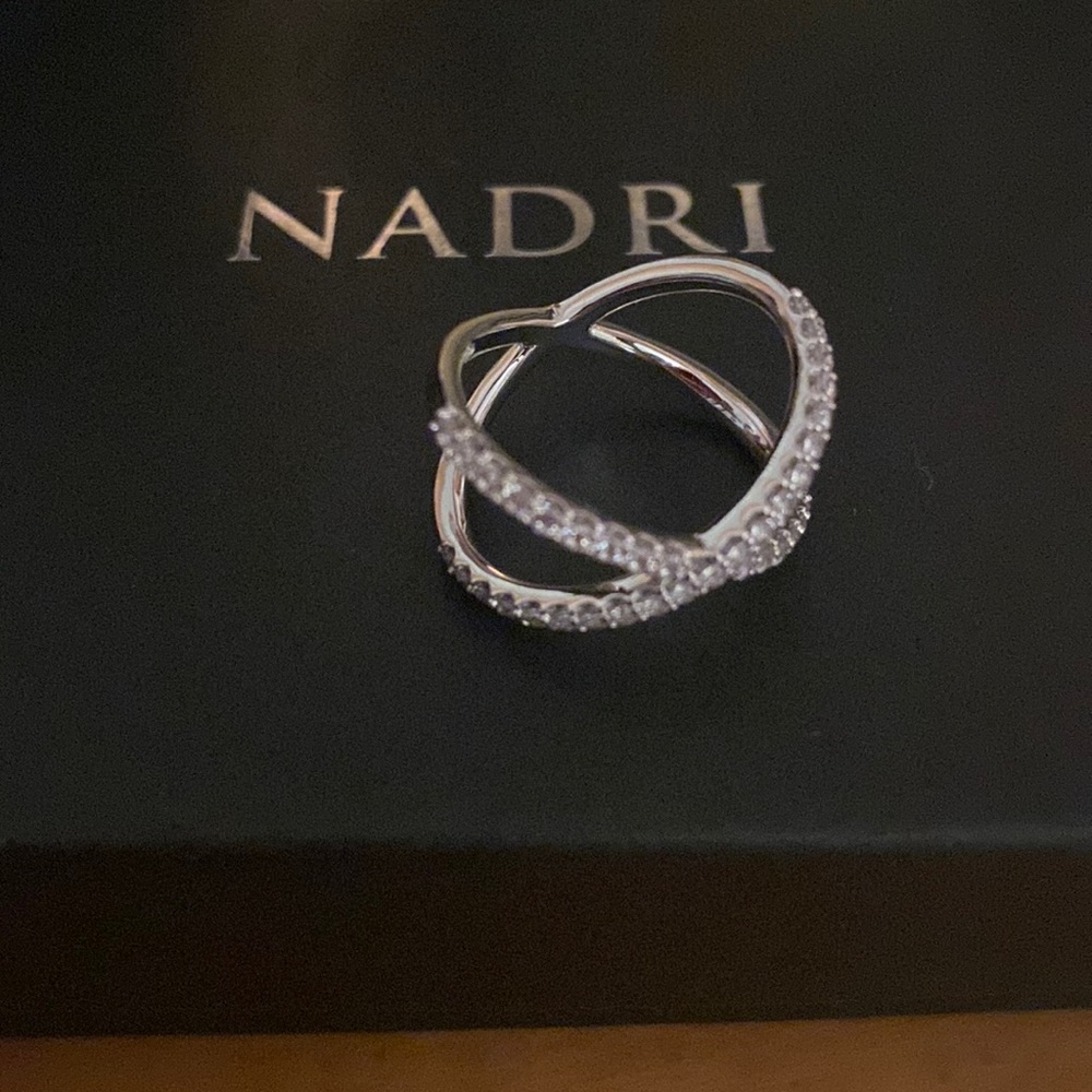 Nadri Sterling silver cubic zirconia ring